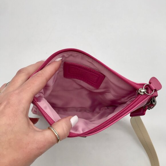 Coach Pink Signature Canvas Crossbody Bag 42664 - Picture 10 of 11